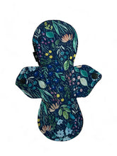 Load image into Gallery viewer, 10 inch heavy absorbency reusable pads, sanitary napkins, reusable pads, blue floral, cotton topper
