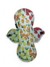 Load image into Gallery viewer, 10 inch heavy absorbency reusable pads, sanitary napkins, reusable pads, fruit, cotton topper, rainbow