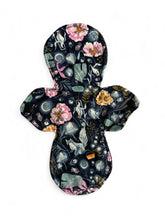 Load image into Gallery viewer, 10 inch heavy or moderate absorbency reusable cotton pads, sanitary napkins, reusable pads, blue floral