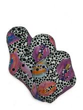 Load image into Gallery viewer, 12 inch, 10 inch, 8 inch heavy absorbency reusable organic cotton pads, sanitary napkins, feminist reusable pads, vulva with polkadot