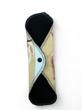 Load image into Gallery viewer, 8 inch heavy absorbency reusable pads, sanitary napkins, reusable pads, yellow Highland cows, organic cotton topper, zorb