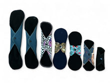 Load image into Gallery viewer, 16-Inch Charcoal Bamboo Overnight Pad, Heavy Absorbency Reusable Menstrual Pad with Wraparound Wing, Cloth Sanitary Napkin for Heavy Flow