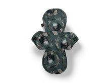 Load image into Gallery viewer, 10 inch heavy or moderate absorbency reusable cotton pads, sanitary napkins, reusable pads, frogs on grey