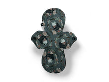Load image into Gallery viewer, 12" Heavy Absorbency Reusable Cloth Pads, Cotton Topper, and Water-Resistant - Comfortable and Sustainable Sanitary Napkins, Frogs on Grey