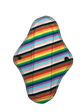Load image into Gallery viewer, 10 inch heavy absorbency reusable pads, sanitary napkins, reusable pads, Rainbow Pride, organic cotton topper,