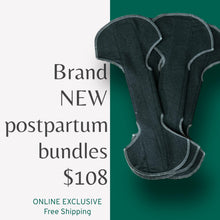 Load image into Gallery viewer, 20 Inch Pad, Super Pad, Postpartum 4 Pack, Bamboo Pad, Feminine Hygiene Pad, Reusable Sanitary Napkin, Sustainable Pad, Eco Friendly Pad