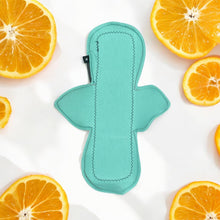 Load image into Gallery viewer, 10 In. Pad, Mint Bamboo Topper, Sustainable Period Pad, Winged Pad, Cloth Period Pad, Organic Cotton Pad, Bamboo Pad, Reusable Panty Liner