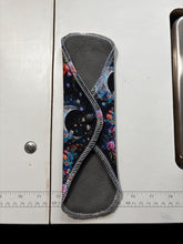 Load image into Gallery viewer, 12 Inch Pad, dark moon moderate Pad, Period Pad, Winged Pad, Cloth Period Pad, Organic Cotton Pad, Bamboo Pad, Reusable Panty Liner