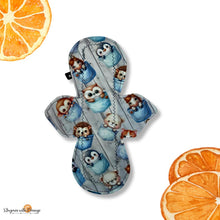 Load image into Gallery viewer, 10 inch heavy or moderate absorbency reusable cotton pads, sanitary napkins, reusable pads, washable cotton pads, leakproof, animal pockets