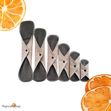 Load image into Gallery viewer, 16 inch natural coloured moderate absorbency reusable cloth pads, sanitary napkins, menstrual pads, organic bamboo topper, pantyliners