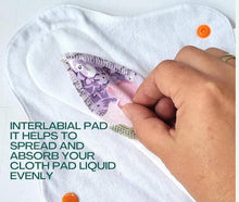 Load image into Gallery viewer, Organic Bamboo Interlabial Pads: Period Protection Set of 6