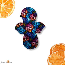 Load image into Gallery viewer, 10 inch heavy or moderate absorbency reusable cotton pads, sanitary napkins, reusable pads, washable cotton pads, leakproof, dark floral