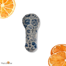 Load image into Gallery viewer, 8 inch blue on white moderate absorbency reusable cloth pads, sanitary napkins, menstrual pads, organic bamboo topper, pantyliners,