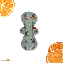Load image into Gallery viewer, 14 inch Reusable Menstrual Pads with animals surfing Design- heavy absorbency reusable cotton pads, sanitary napkins, cloth period pad,