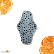 Load image into Gallery viewer, 12 inch birds on blue heavy absorbency reusable pads, sanitary napkins, reusable pads, organic cotton topper, cloth period pad