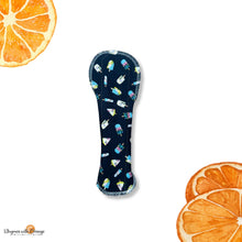 Load image into Gallery viewer, 10 inch assymetrical moderate absorbency reusable cotton pads, sanitary napkins, reusable pads, popsicles, front bleeder, back bleeder pad