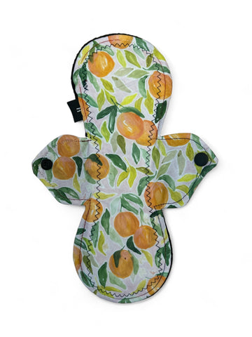 10 inch  heavy absorbency reusable pads, sanitary napkins, reusable pads, orangerie, cotton topper