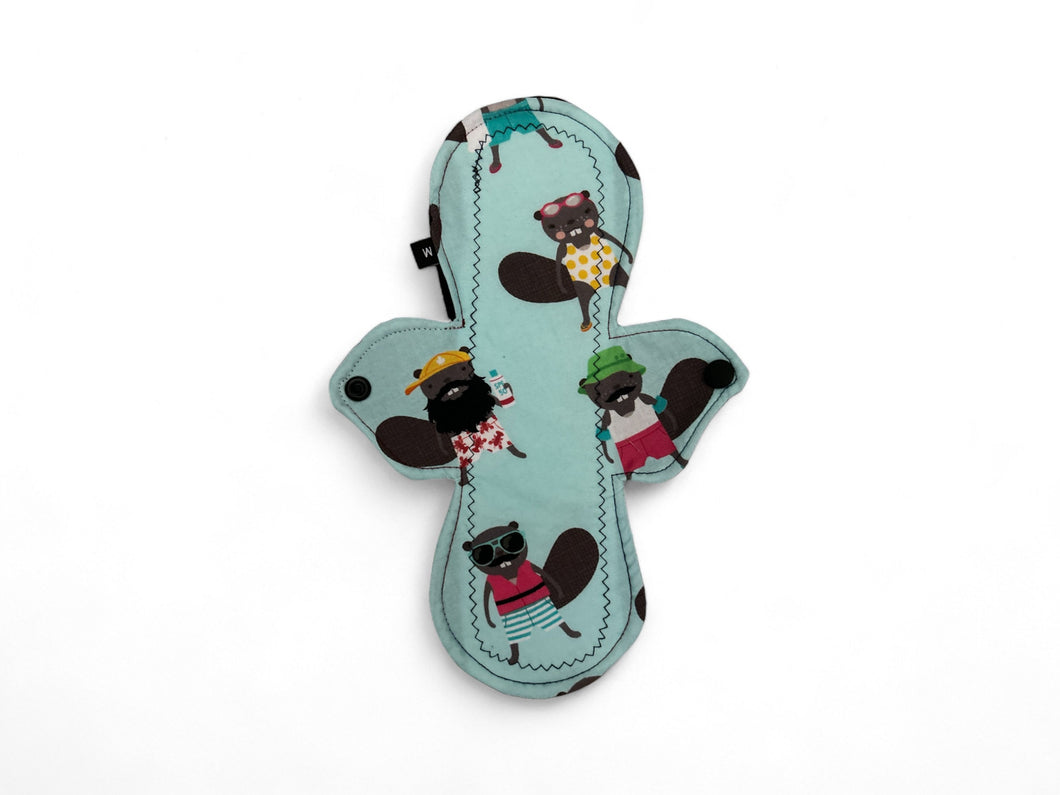 10 inch heavy or moderate absorbency reusable cotton pads, sanitary napkins, reusable pads, beavers
