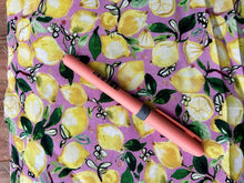 Load image into Gallery viewer, Waterproof Zipper Wet Bag: Reusable Leak Proof Pouch, Lemons on Pink (7x7)
