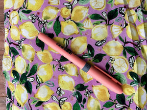 Waterproof Zipper Wet Bag: Reusable Leak Proof Pouch, Lemons on Pink (7x7)