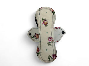 10 inch heavy or moderate absorbency reusable cotton pads, sanitary napkins, reusable pads, cream peonies