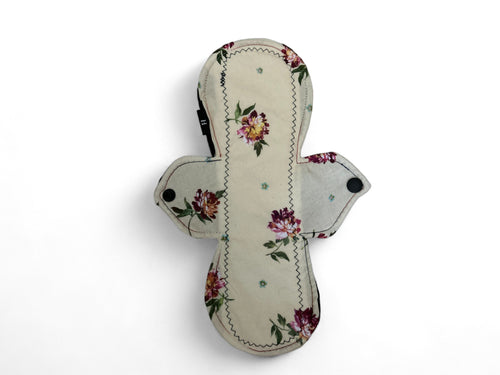 14 inch heavy or moderate absorbency reusable cotton pads, sanitary napkins, reusable pads, cream peonies