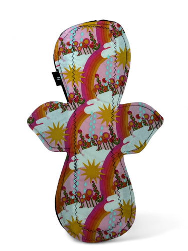 12 inch Heavy Reusable Cotton Pads, Retro Print Sanitary Napkins, Eco-Friendly Reusable Cloth Menstrual Pads, 12 Inch Period Protection