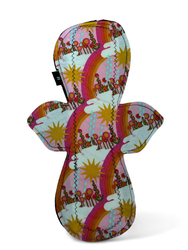 12 inch Heavy Reusable Cotton Pads, Retro Print Sanitary Napkins, Eco-Friendly Reusable Cloth Menstrual Pads, 12 Inch Period Protection