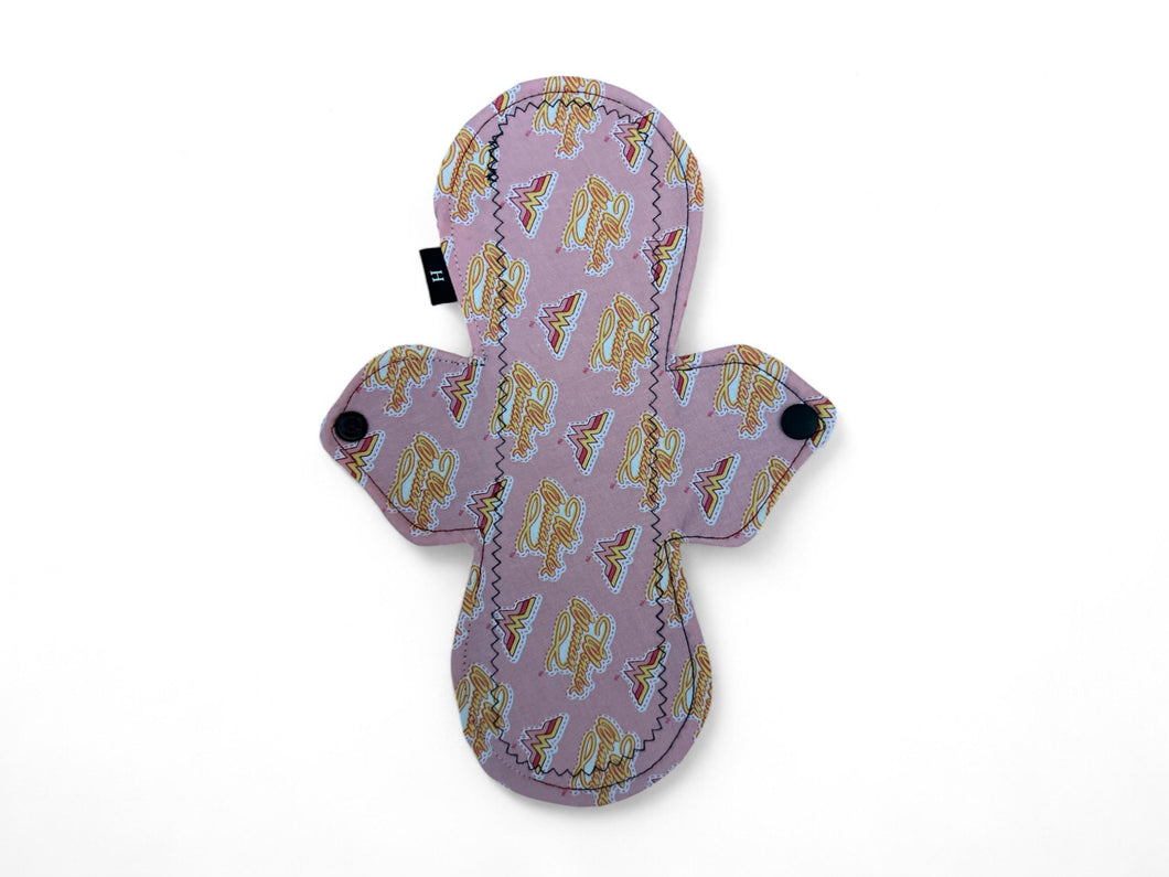 12 Inch Cotton Heavy Absorbency Reusable Pads - with Bamboo Core, Water-Resistant Fleece Bottom, Eco-Friendly Reusable Pads, Feminist