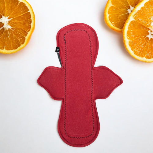 10 Inch Pad, Coral Bamboo Topper, moderate Period Pad, Winged Pad, Cloth Period Pad, Organic Cotton Pad, Bamboo Pad, Reusable Panty Liner