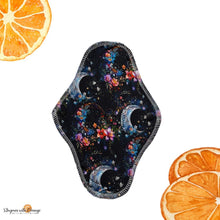 Load image into Gallery viewer, 12 Inch Pad, dark moon moderate Pad, Period Pad, Winged Pad, Cloth Period Pad, Organic Cotton Pad, Bamboo Pad, Reusable Panty Liner

