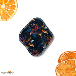 Geo Floral Reusable Cloth Pad: Organic Bamboo Heavy Absorbency (8 inch)