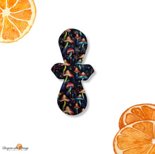 Load image into Gallery viewer, 10 inch heavy Reusable Cloth Pads with, Cotton Topper, and Water-Resistant - Comfortable and Sustainable Sanitary Napkins, neon mushroom
