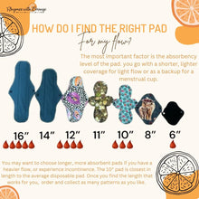 Load image into Gallery viewer, 10&quot; Heavy Absorbency Reusable Cloth Pads, Cotton Topper, and Water-Resistant - Comfortable and Sustainable Sanitary Napkins, Daisy chain
