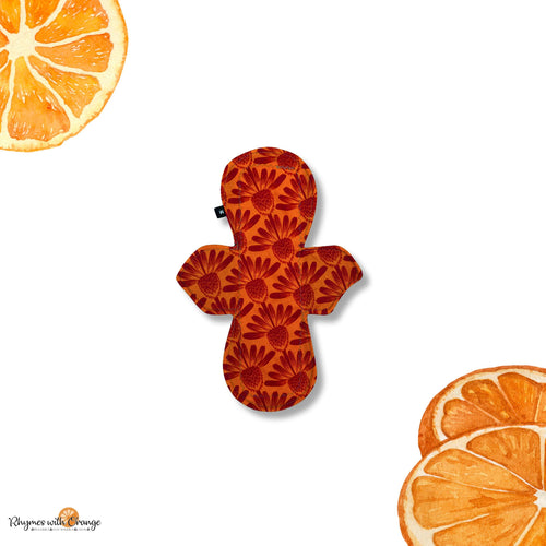 Moderate Reusable cloth Pads with, Cotton Topper, and Water-Resistant - Comfortable and Sustainable Sanitary Napkins, orange cone flower
