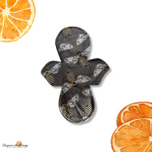 Load image into Gallery viewer, Reusable Cotton Cloth Pad (Moderate Absorbency) - grey bumbles- 8 inch
