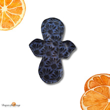 Load image into Gallery viewer, 8 Inch Reusable Cloth Pad: Moderate Absorbency, navy cone flower
